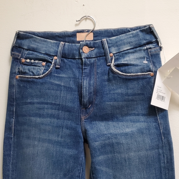 NWT MOTHER THE LOOKER 1001-624 Mid Rise Skinny Jeans Where's My Mind Blue Sz 24 - Picture 5 of 17